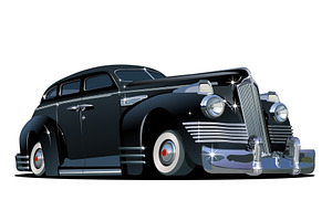 Cartoon retro car