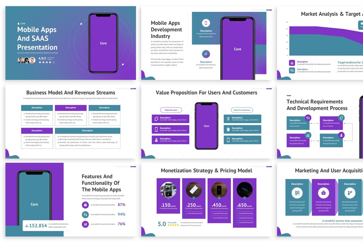 Core - Mobile Apps Powerpoint, a Presentation Template by SlideFactory (Photo 2 of 4)