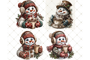 Hot Cocoa Snowman Clipart JPG, an Illustration by Memories By Lea (Thumbnail 3 of 10)