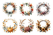Watercolor Autumn Wreath Clipart, an Illustration by Daily.Designs (Thumbnail 3 of 5)