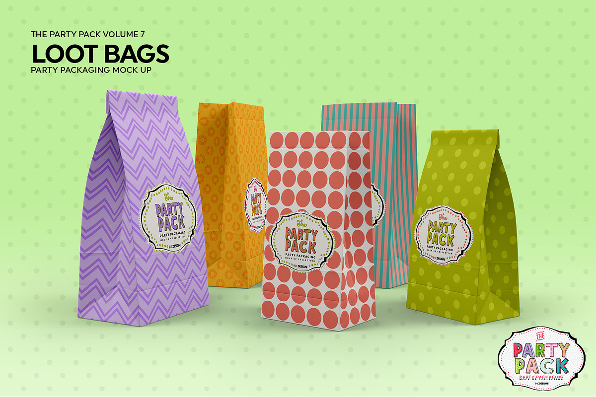Loot Bags Packaging Mockup, a Packaging Mockup by INCDesign (Photo 6 of 9)