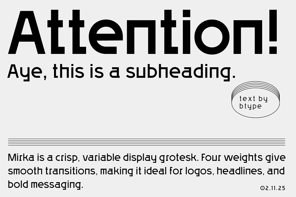 Mirka — Variable Sans Serif Family, a Sans Serif Font by BTYPE (Photo 7 of 11)