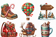 Christmas Travel Clipart, an Illustration by Craft Nest (Thumbnail 3 of 6)