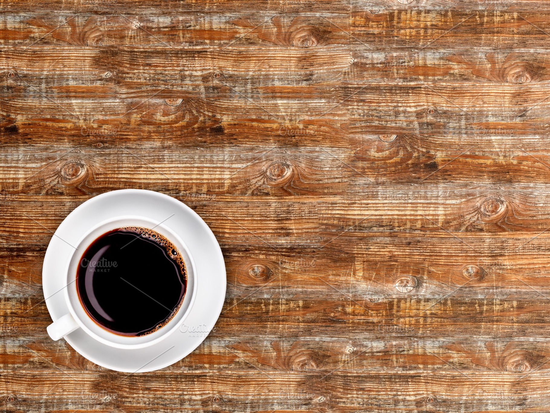 Cup Of Coffee Featuring Top View And Desk