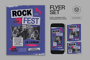 Rock Festival Flyer, a Flyer Template by graphicook