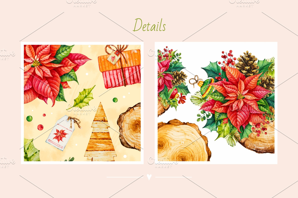 Christmas Rustic, a Decorative Illustration by Ekaterina Mikheeva (Photo 7 of 8)
