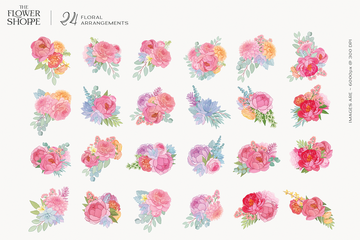 The Flower Shoppe | Flower Clipart, an Illustration by Ayca Atalay (Photo 5 of 10)