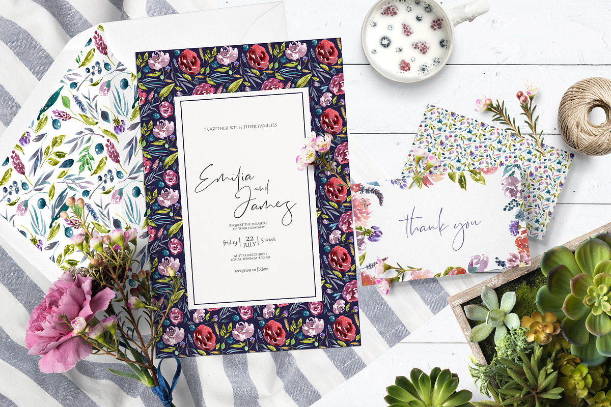 Rustic Watercolor Floral Set, an Illustration by Catherine Wheel (Photo 6 of 11)