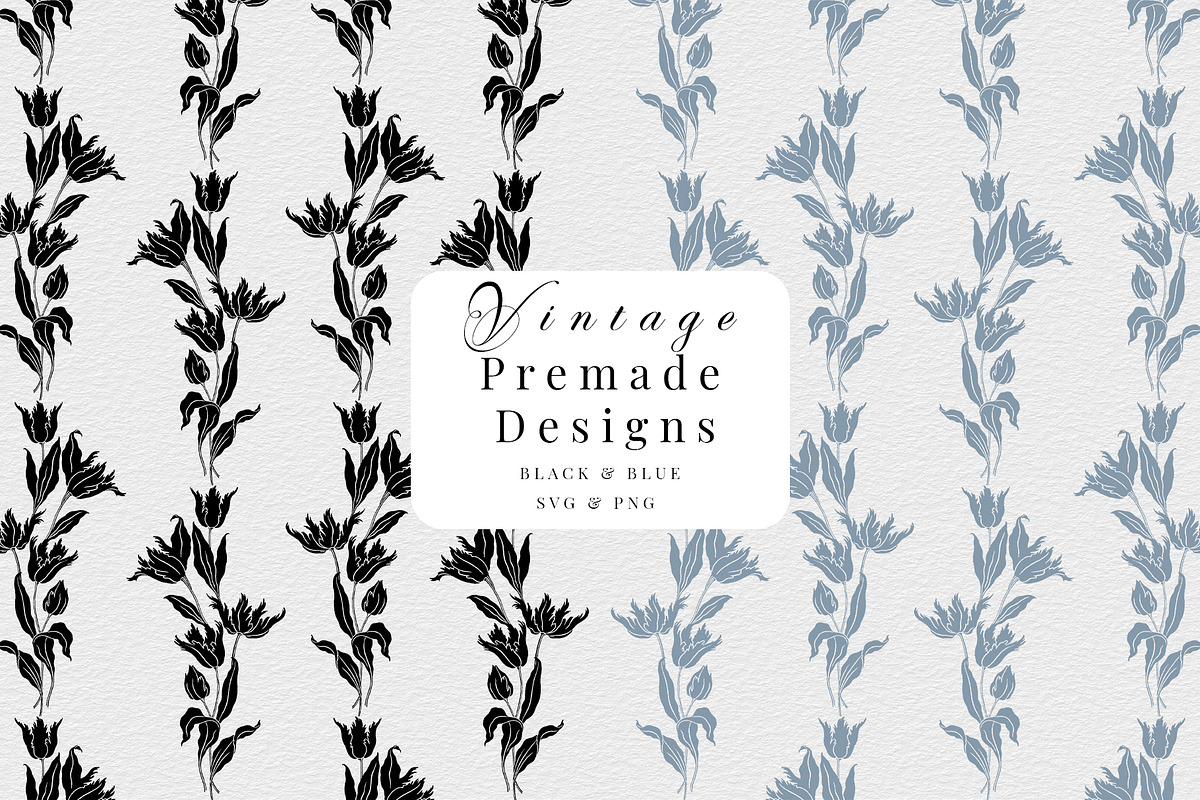 Vintage Floral Silhouettes, a Decorative Illustration by Century Library (Photo 5 of 6)