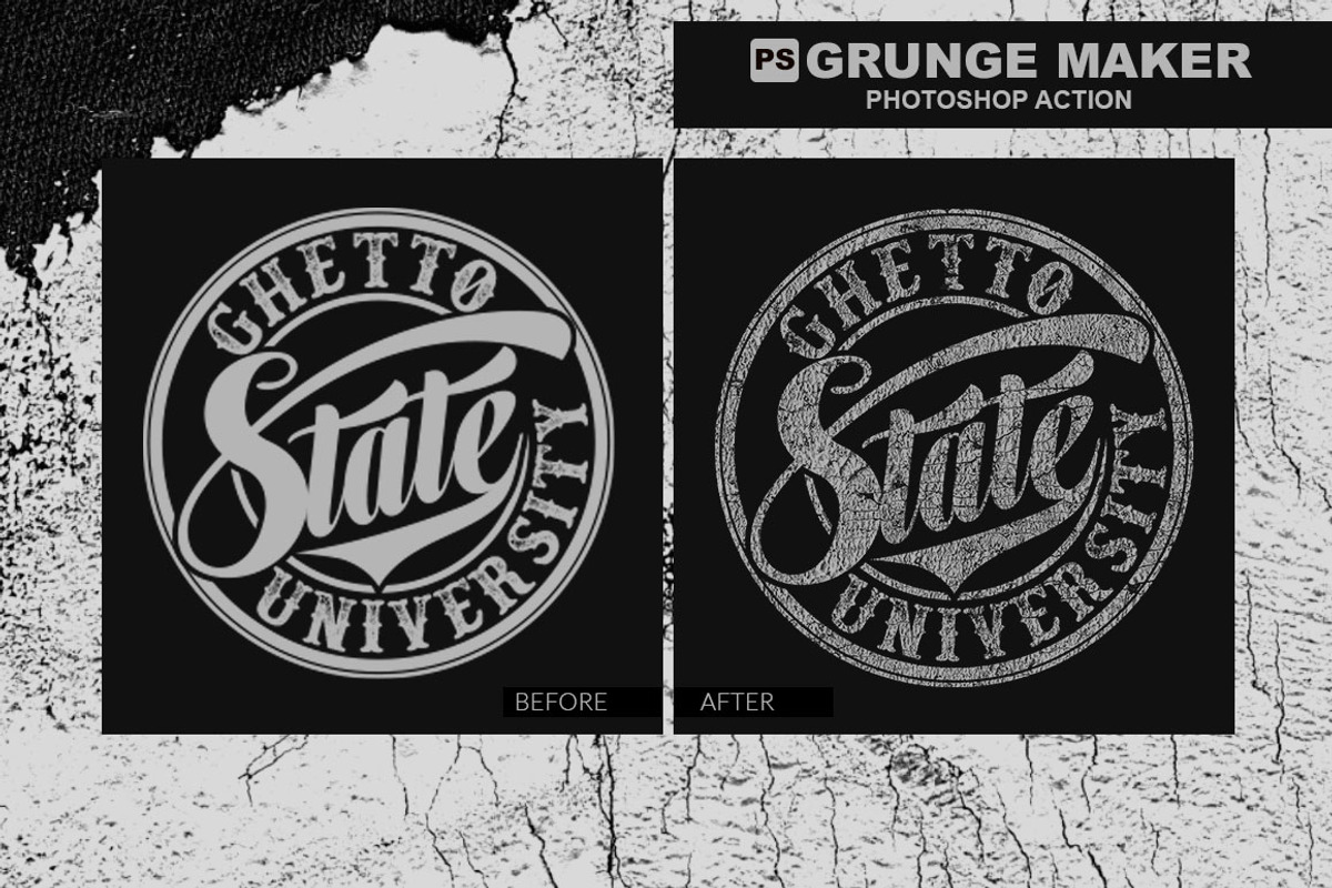 Grunge Maker Photoshop Action, an Action Add-On by designvillage (Photo 3 of 10)