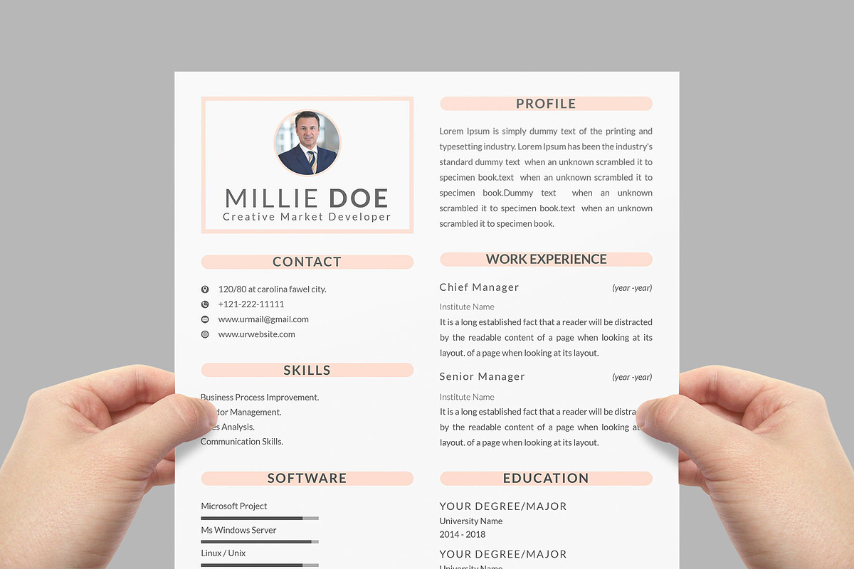 Resume Template and Cover Letter, a Resume Template by designvillage (Photo 6 of 13)