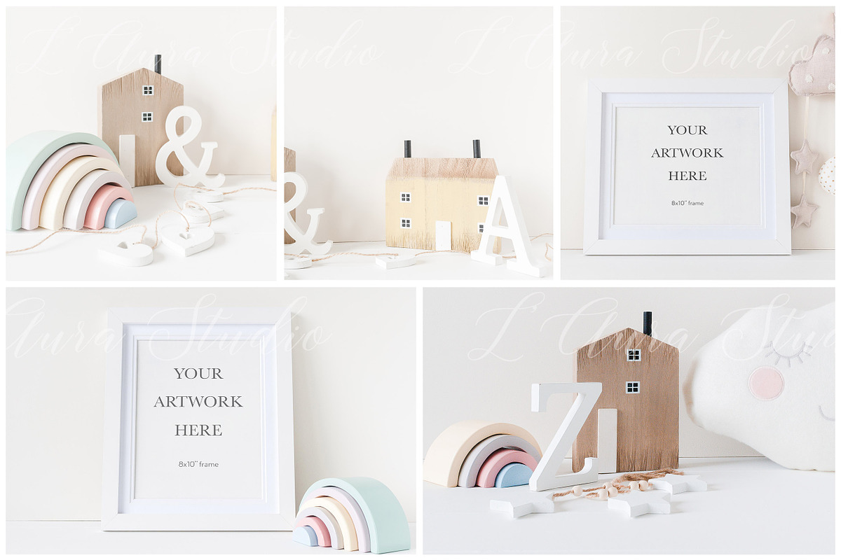 Nursery frame mockup bundle - 8x10'', a Print Template by L'Aura Studio (Photo 4 of 7)