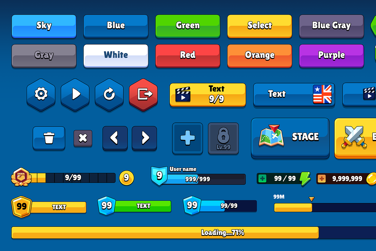 GUI Pro - Casual Game, an UI Kit Template by LAYERLAB (Photo 2 of 65)