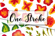 150 One stroke flowers style., a Decorative Illustration by redstudio (Thumbnail 1 of 7)