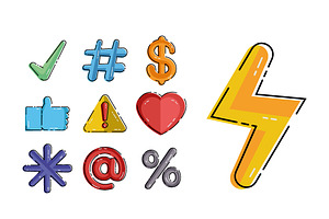 Social Media Symbols Set, a Templates & Theme by studiogstock