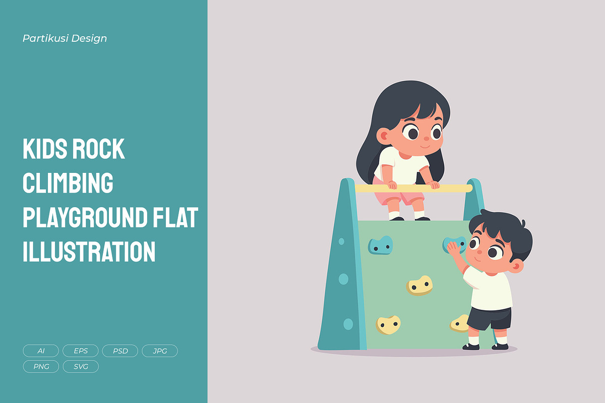 Kids Rock Climbing Playground Flat, a Person Illustration by Partikusi Design (Photo 1 of 3)