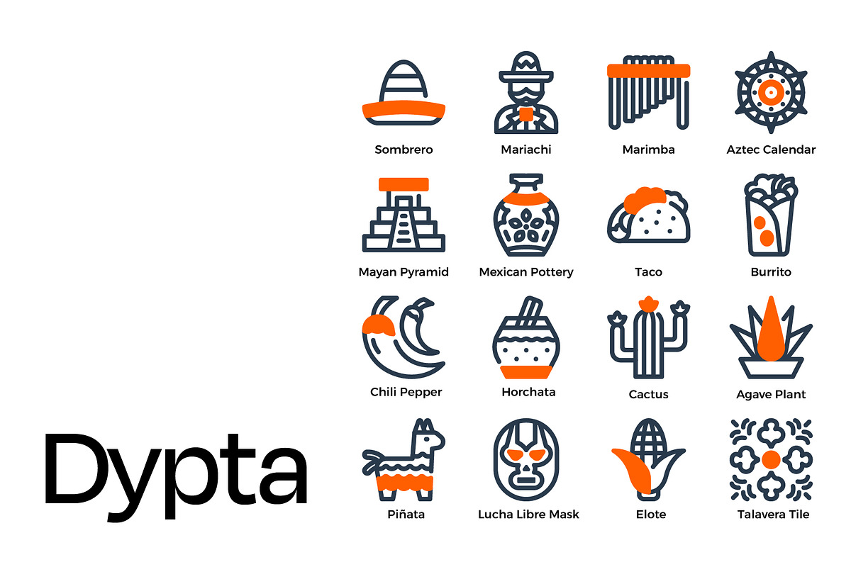 Mexico Icon Set, a Duotone Icon by Eklip Studio (Photo 4 of 4)