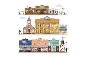 Saloon Vector Wild West Building And