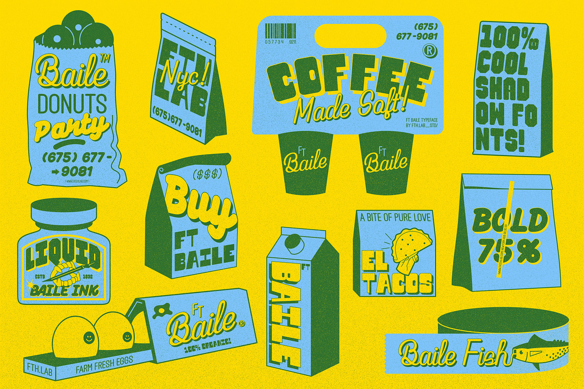 Ft Baile | Shadow Fonts, a Sans Serif Font by Fateh.Lab (Photo 7 of 15)