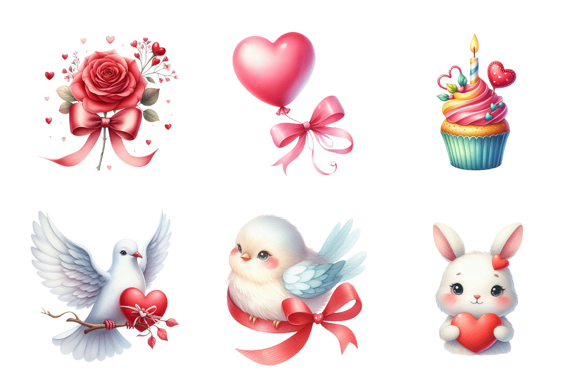 Cute Valentines Clipart, an Illustration by Design Market (Photo 5 of 5)