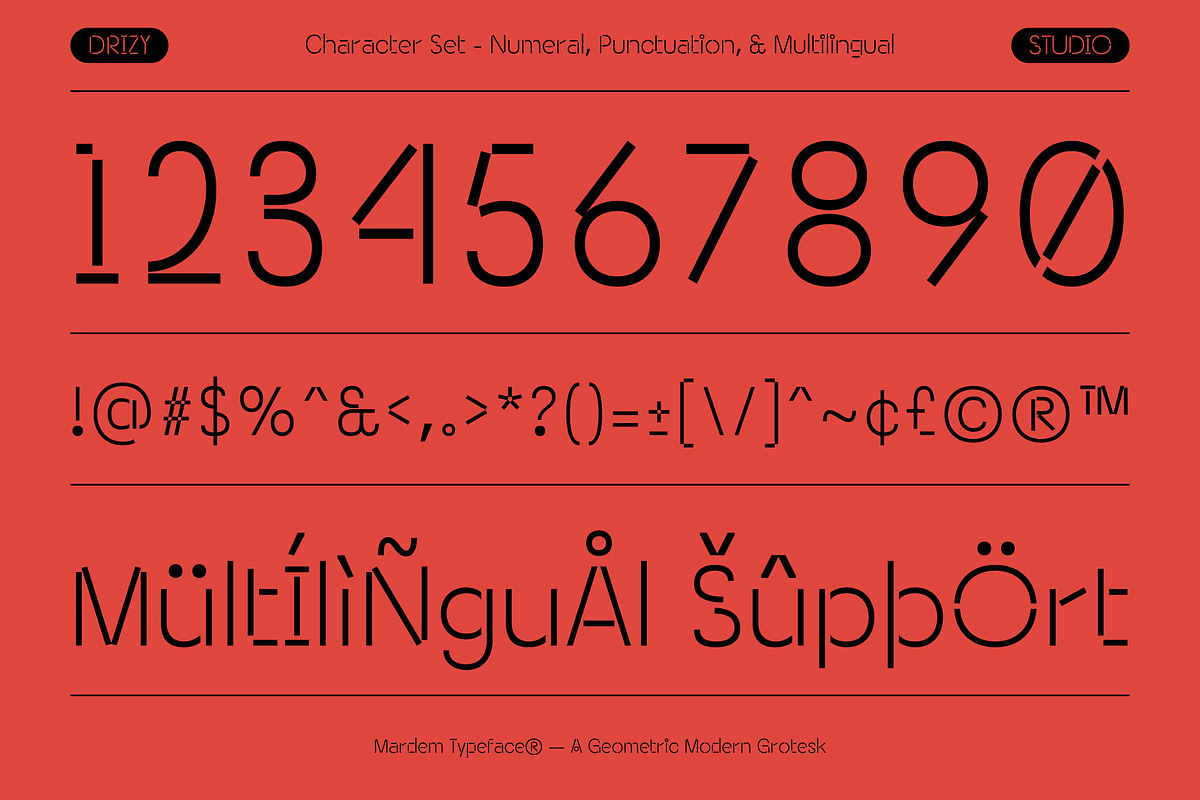 Mardem – Geometric Modern Grotesk, a Sans Serif Font by Drizy (Photo 6 of 10)