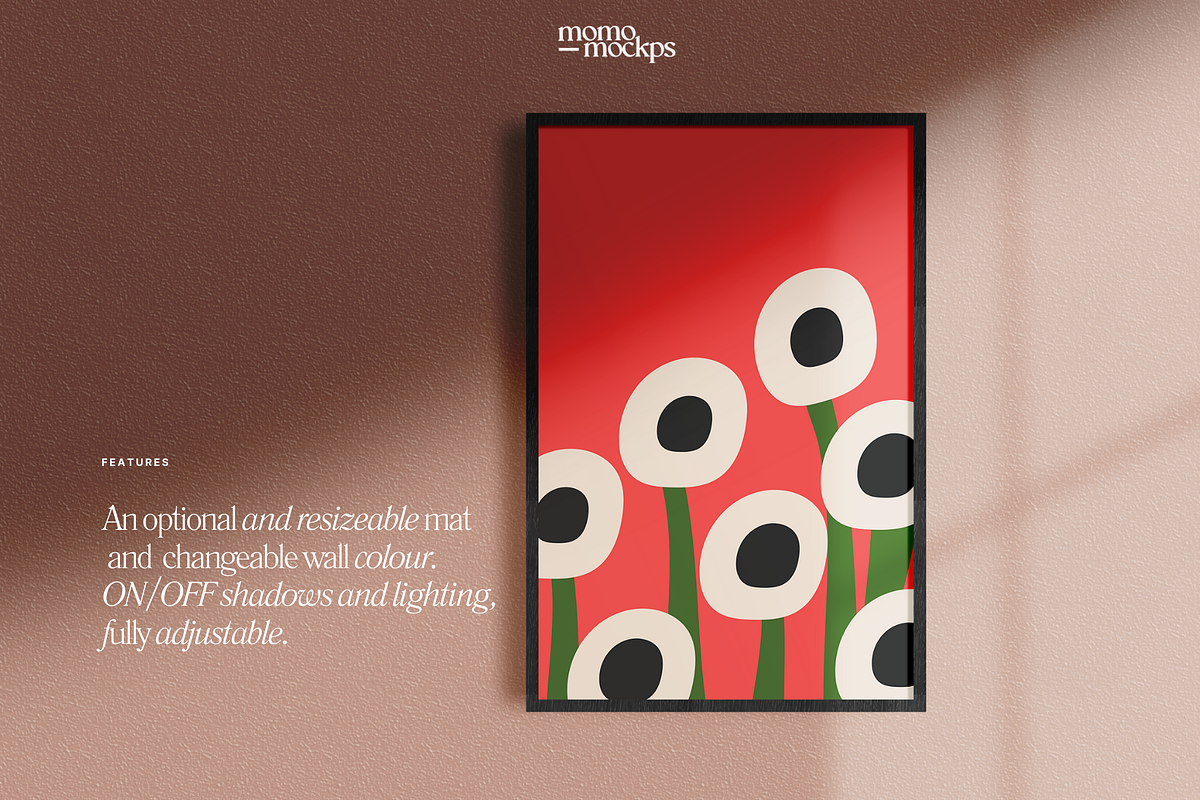 2:3 Ratio Black Wood Frame Mockup, a Household Mockup by momomockps (Photo 3 of 14)
