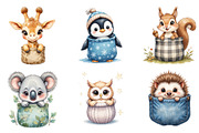 Peeking Cute Animals Pocket Clipart, an Illustration by DreamArtGraphic (Thumbnail 4 of 4)