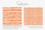 orange stripes watercolor pattern, a Pattern Graphic by Pink Studio Art (Thumbnail 3 of 5)
