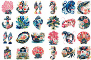 Preppy Coastal Clipart Set, an Object Illustration by DreamCafeArt (Thumbnail 3 of 6)
