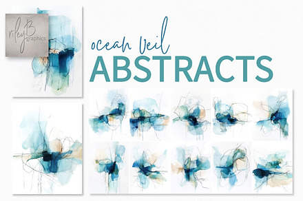 Ocean Veil Abstracts, a Decorative Illustration by rileyBgraphics