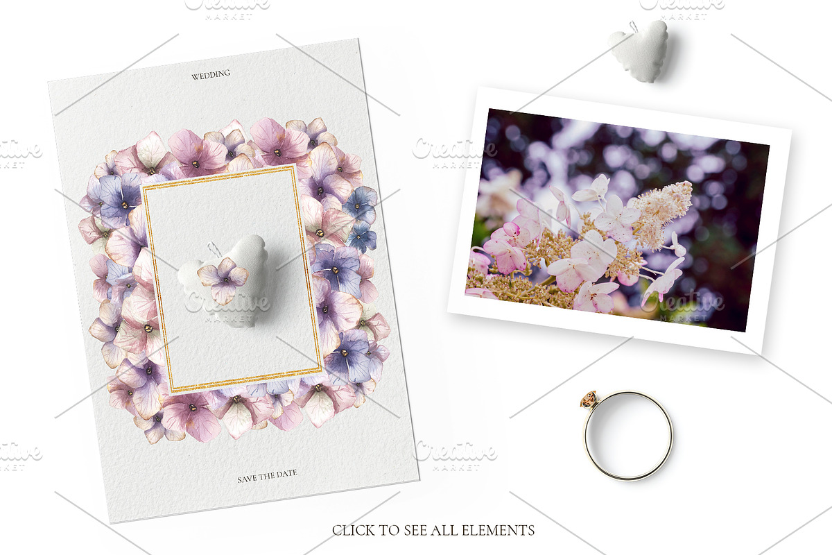 Watercolor Hydrangea Collection, a Decorative Illustration by MayaNavits (Photo 6 of 13)