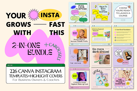 2-in-1 Canva Retro Aesthetic Bundle, a Social Media Template by Guavamelo Studio