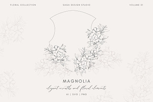 Minimal Floral Lineart Wreaths