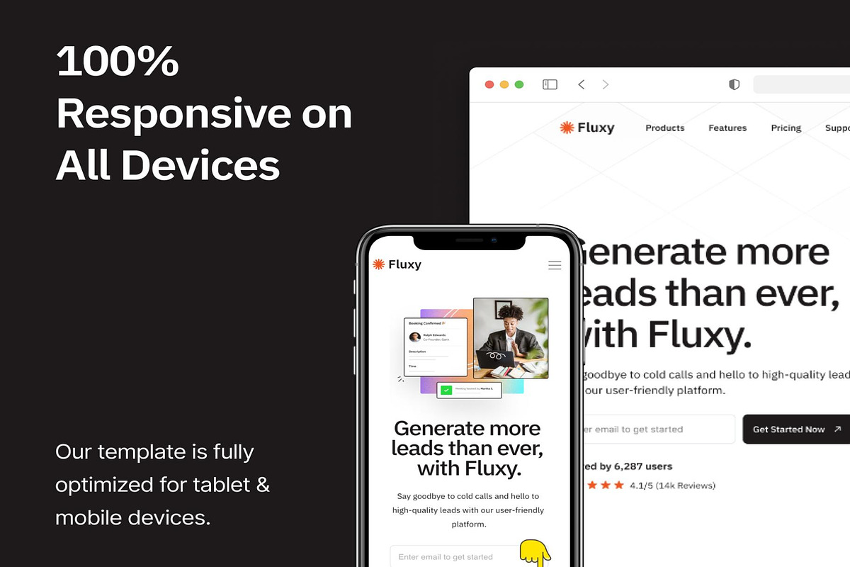 Fluxy Multi layout Framer, a Landing Page Template by Lumina_ui_ux202 (Photo 5 of 6)