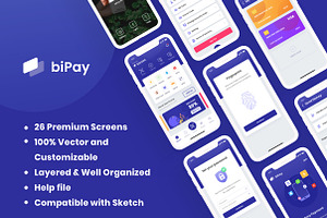 biPay - eWallet Mobile App UI Kit