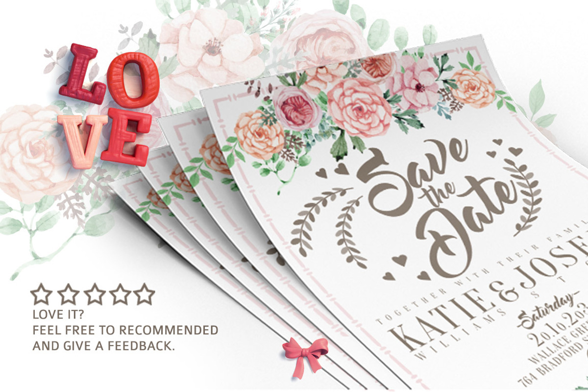 Flower Wedding Invitation, a Card Template by Tiaga (Photo 4 of 4)