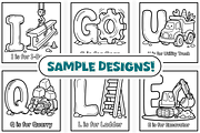 Construction Site ABC Coloring Book, an Education Illustration by Craftsbeefy (Thumbnail 2 of 4)