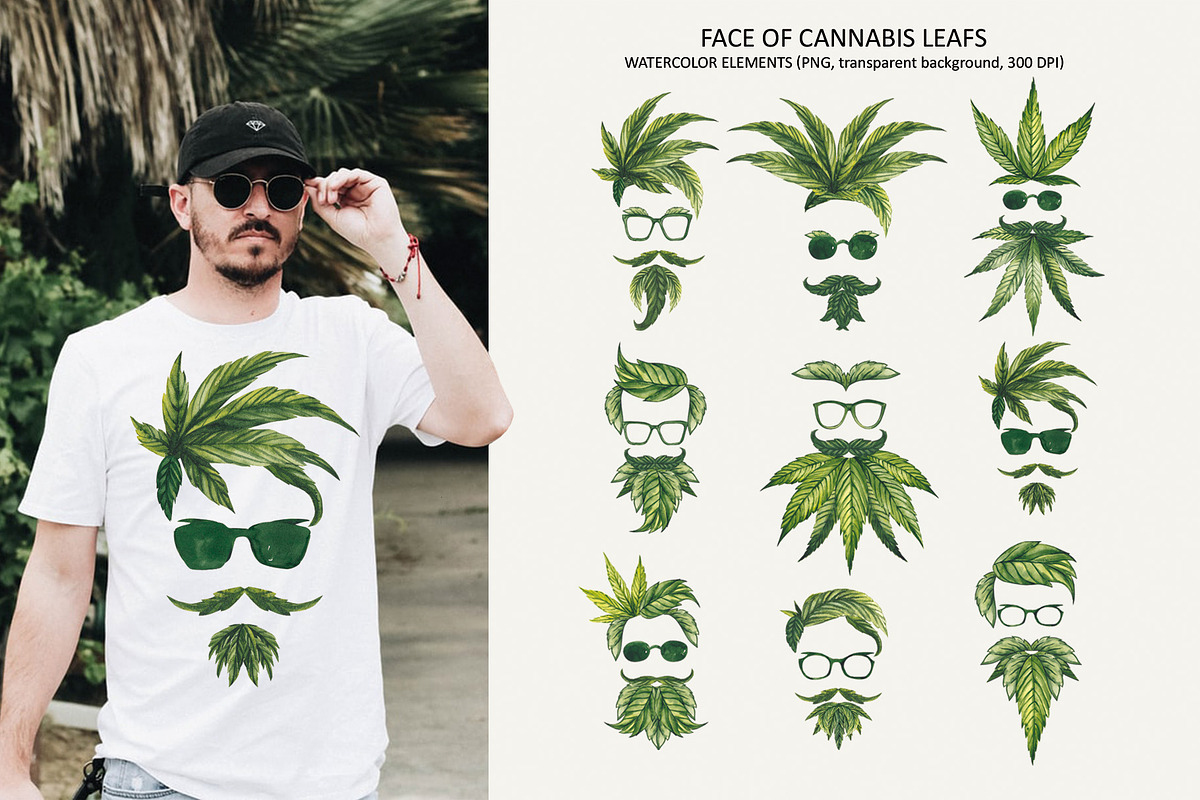 CANNABIS / MARIJUANA BUNDLE, a Decorative Illustration by Elena_Sedova (Photo 12 of 30)