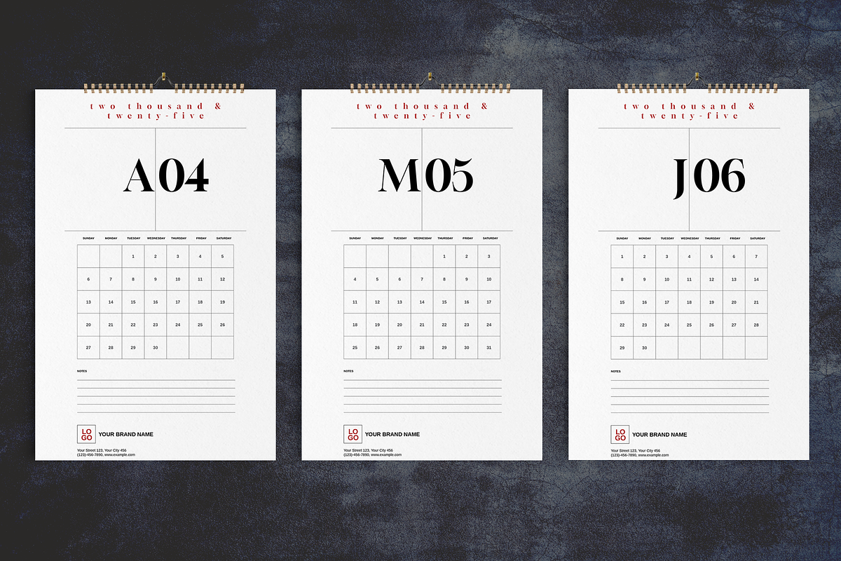 Minimal Numbers Wall Calendar 2025, a Stationery Template by Boris Cupac (Photo 3 of 5)