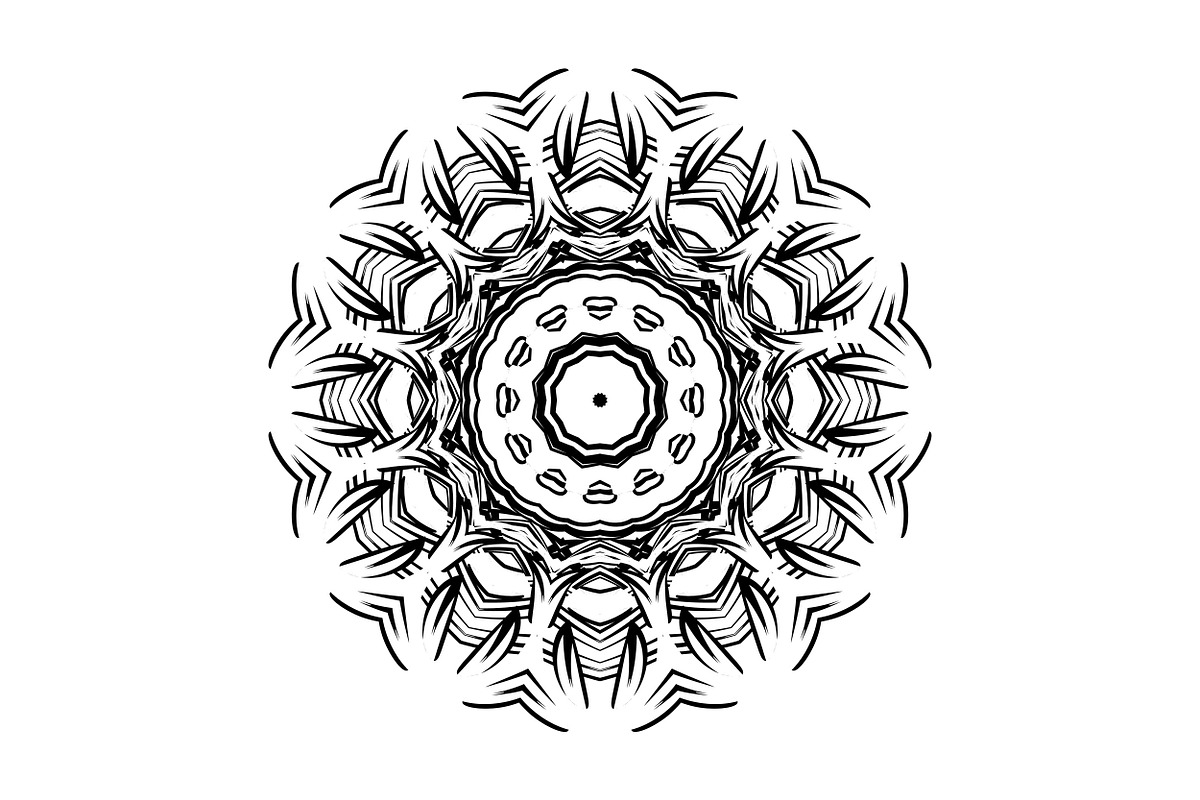 Ornamental Black White Mandala Pack, a Decorative Illustration by NJ Himel (Photo 98 of 103)