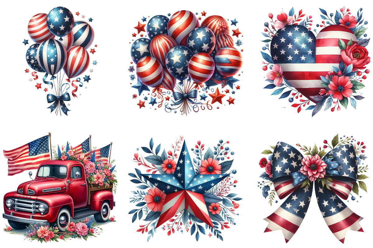 4th of July Sublimation Clipart Bund, an Illustration by DreamArtGraphic (Photo 2 of 4)