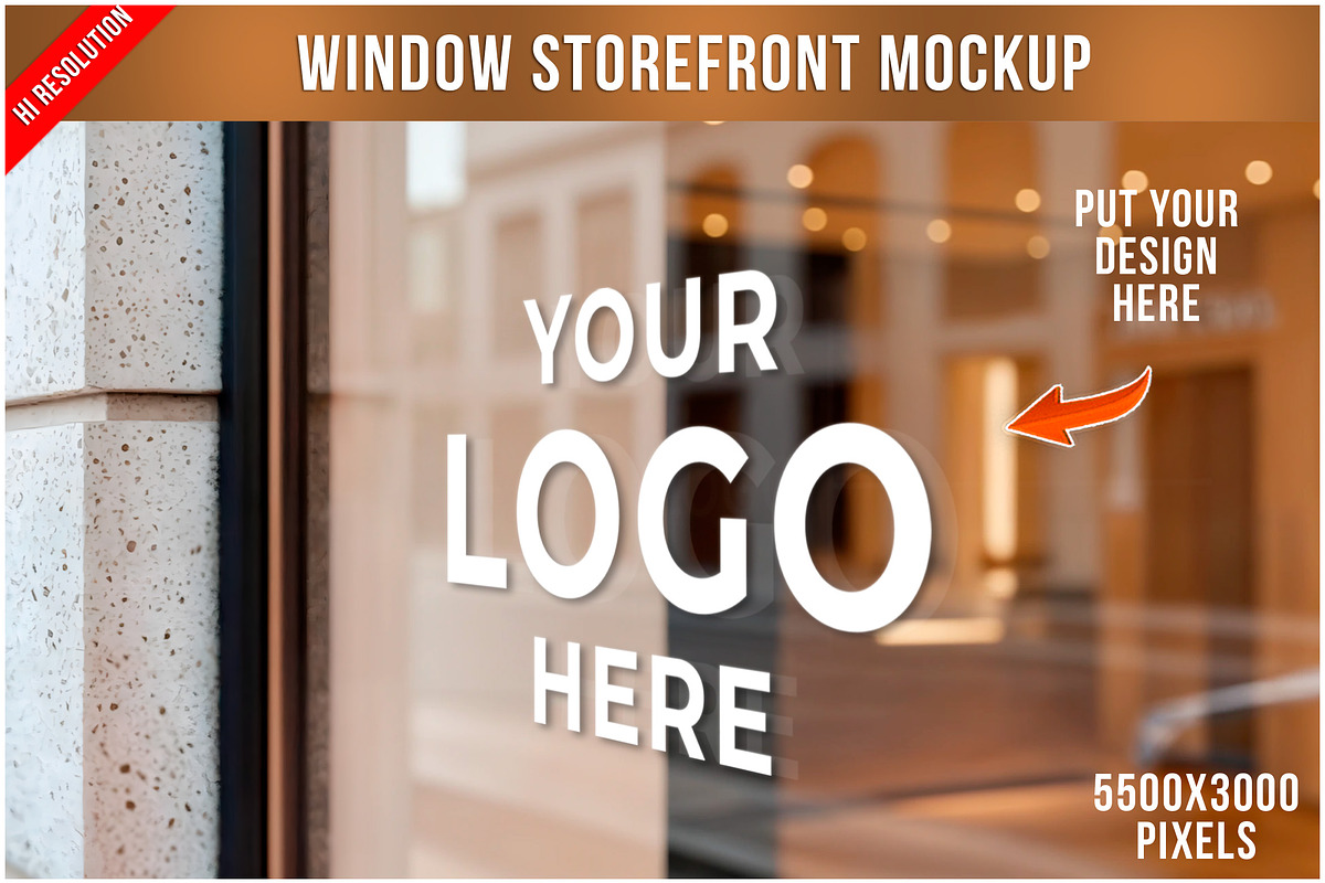 Window Storefront Mockup PSD, an Advertising Mockup by Bruno's Shop (Photo 1 of 4)