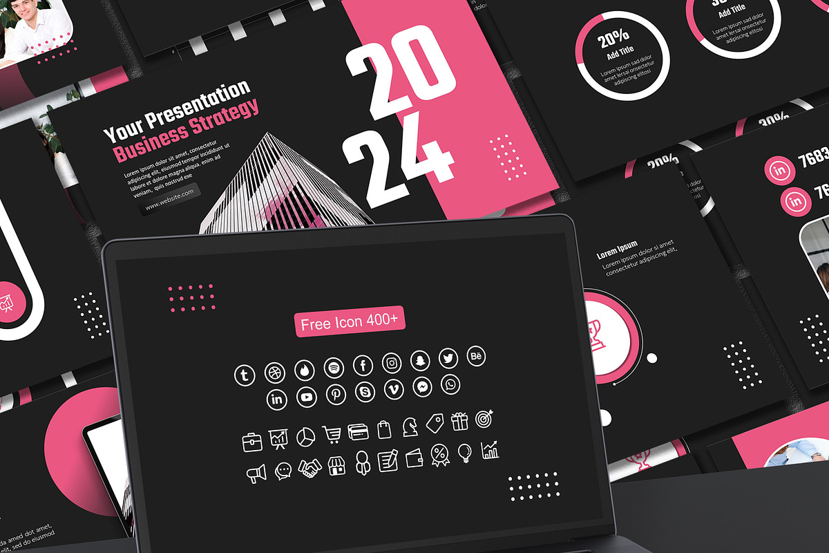 Black Pink Powerpoint Template, a Presentation Template by SKY CREATION (Photo 6 of 6)
