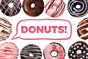 Donuts VECTOR illustrations, a Food Illustration by Natalka Dmitrova art (Thumbnail 9 of 27)