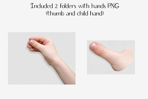 Child Hands Sticker Mockup. PSD, PNG