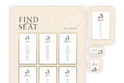 Nude Style Wedding Seating Plan Set, a Print Template by McLittle Stock (Thumbnail 6 of 6)