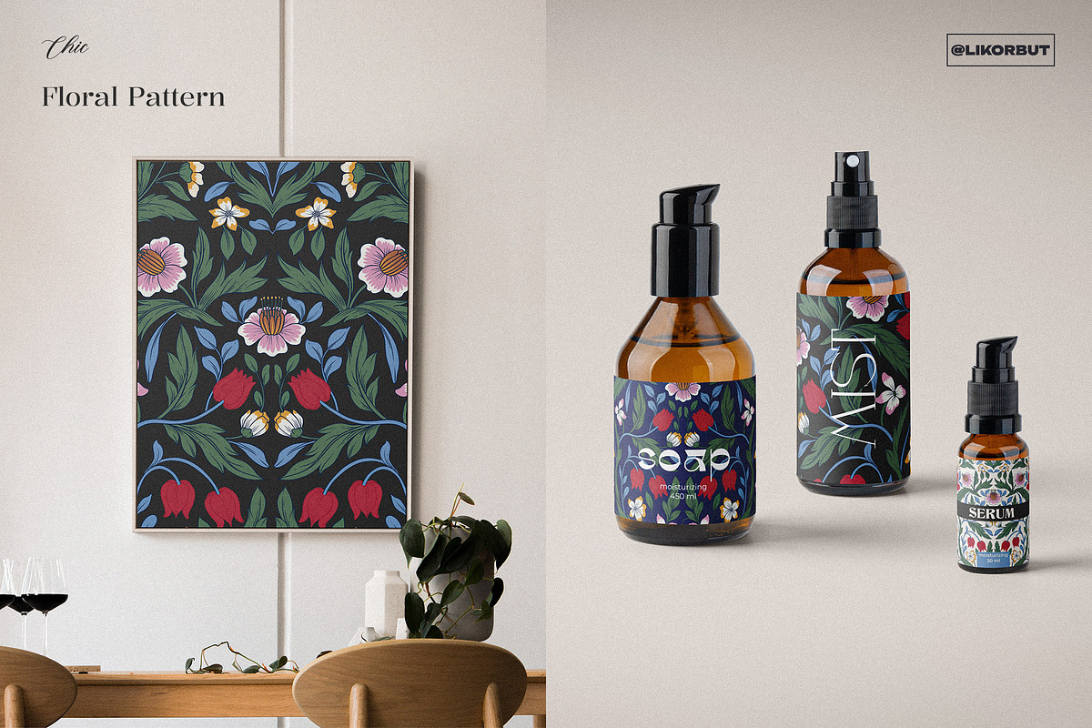 Elegant Botanical Floral Pattern, a Pattern Graphic by likorbut (Photo 7 of 11)