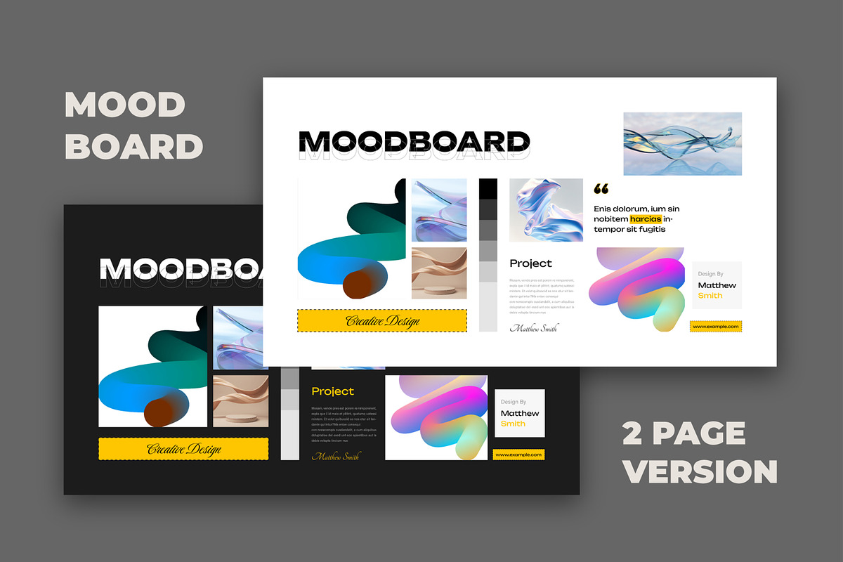 Modern Mood Board Design Template, a Social Media Template by MightyDesign (Photo 1 of 6)
