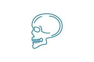 Scanning Of The Skull Linear Icon Concept. Scanning Of The Skull Line Vector Sign, Symbol, Illustration.