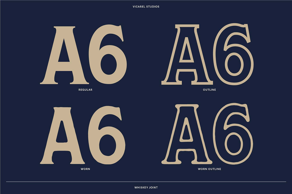 Whiskey Joint // Vintage Font, a Font by Vicarel Studios (Photo 4 of 13)